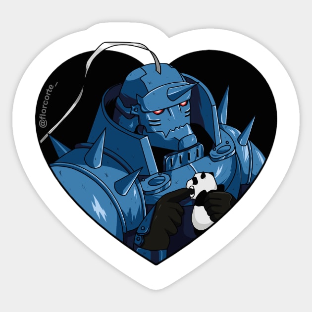 Alphonse Elric Heart Sticker by Florcorte